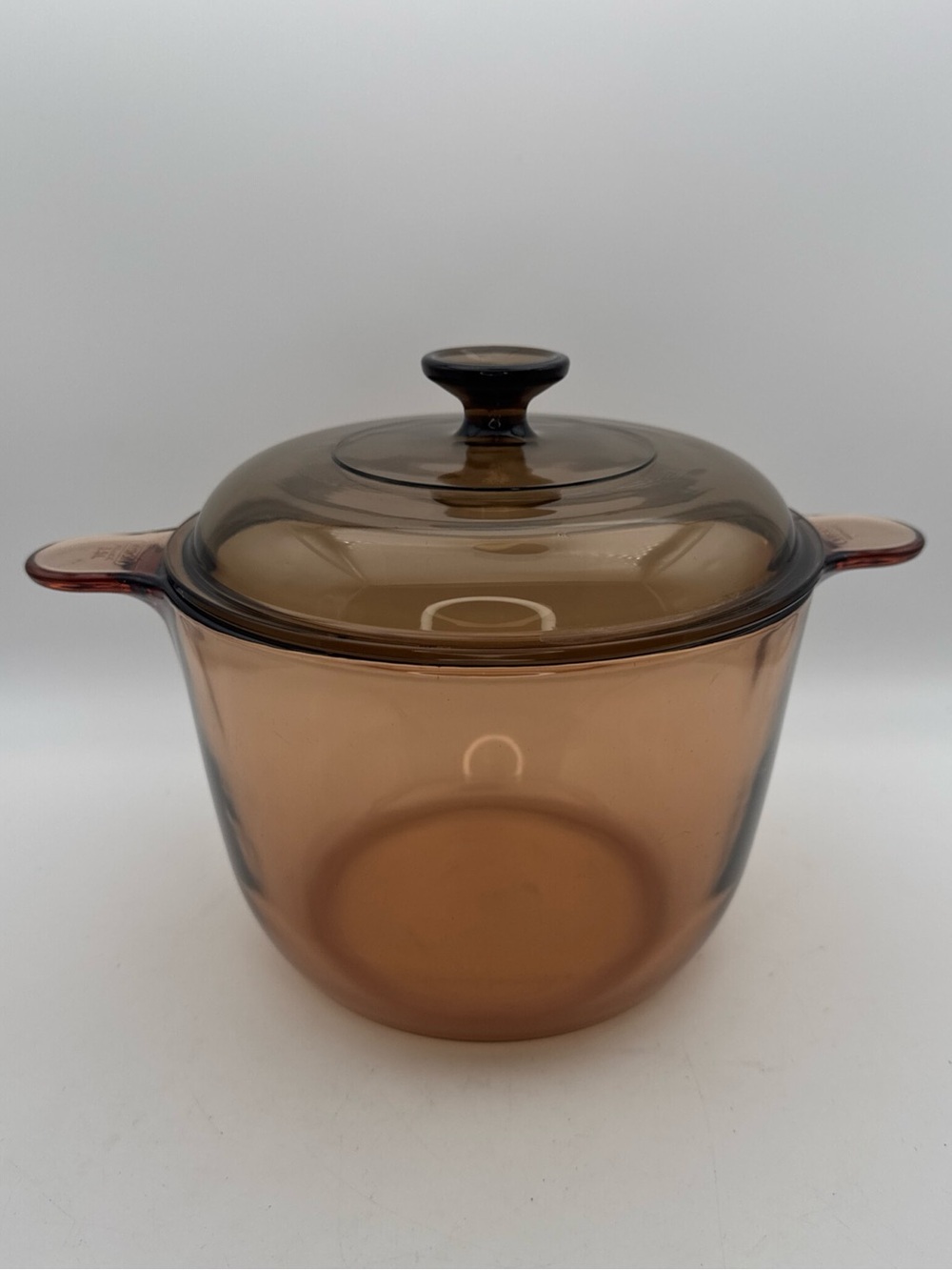 VTG Visions Amber Glass By Corning 3.5 L Dutch Oven Stockpot France Pyrex Lid